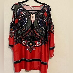 Stylish Red Printed Blouse